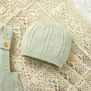 Conjunto de Macacão, Chapéu e Cobertor em Tricot - 3pçs