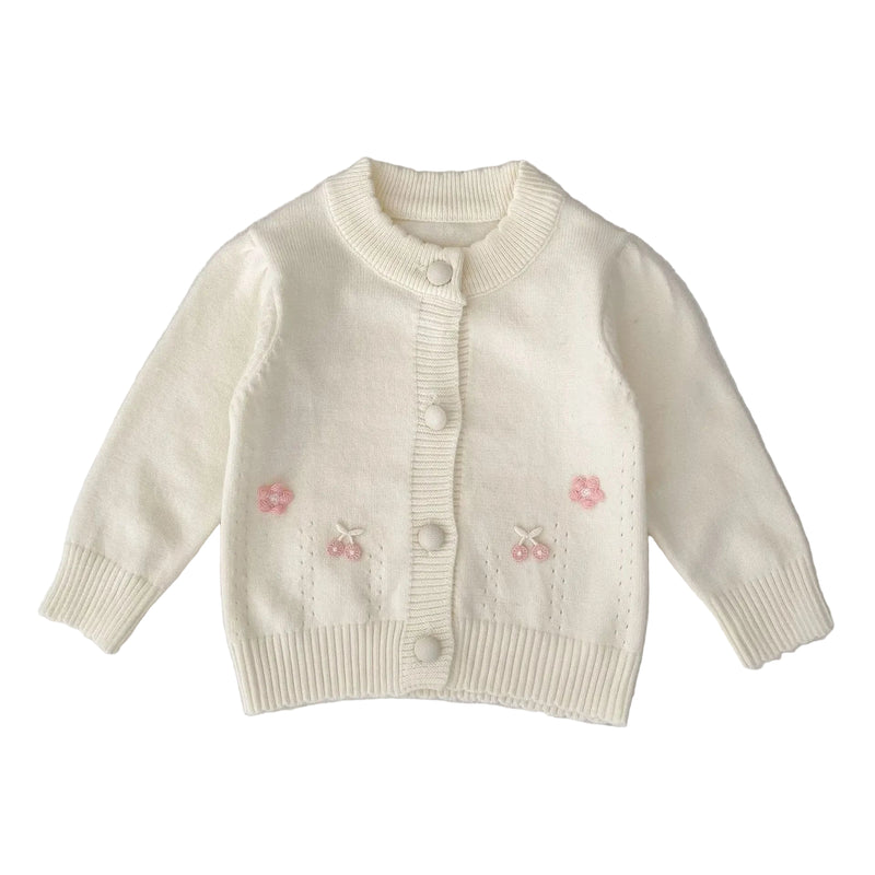 Casaco Cardigan em Tricot Detalhes em Bordado