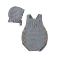 Conjunto Romper e Touca em Tricot - 2pçs