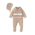 Conjunto Macacão Manga Longa e Chapéu em Tricot - 2pçs