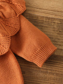 Macacão de Tricot Floral com Babados