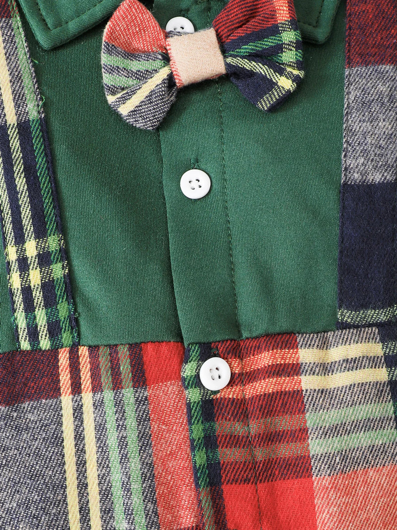 Conjunto Macacão Xadrez e Chapéu - 2pçs