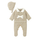 Conjunto Macacão Manga Longa e Chapéu em Tricot - 2pçs