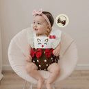 Macacão Natalino + Faixa de Cabeça - 2pçs