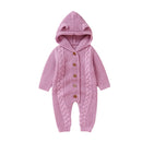 Macacão Manga Longa com Capuz em Tricot