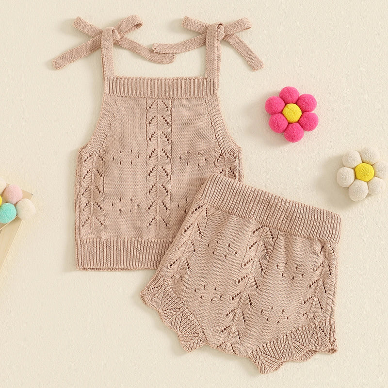Conjunto Blusa e Shorts em Tricot