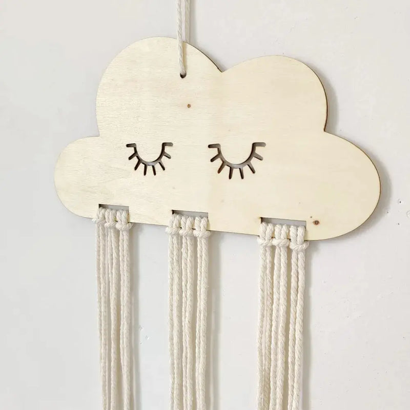 Suporte de Armazenamento em Madeira Maciça - Modelo Nuvens
