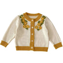 Casaco Cardigan Floral em Tricot