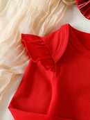 Conjunto Body Manga Longa, Saia Xadrez e Faixa de Cabeça - 3pçs