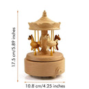 Caixa de Música em Madeira Giratória