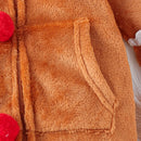 Macacão de Bolinhas Marrom com Gravata Borboleta