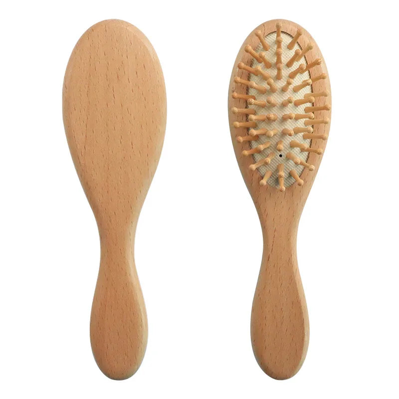 Kit de Escova de Cabelo – Madeira Natural e Lã Macia