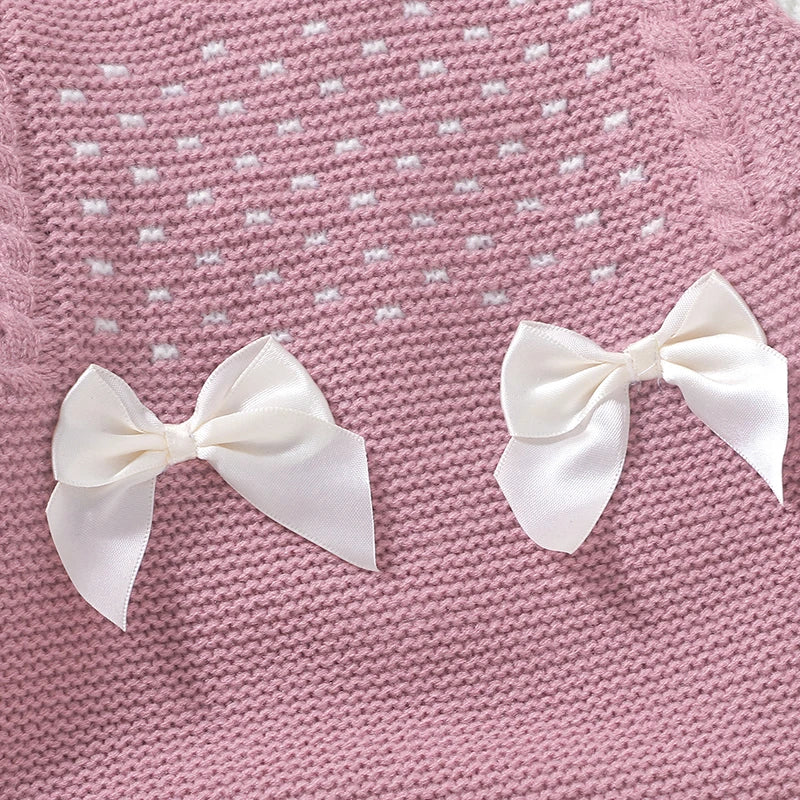 Conjunto Macacão Manga Longa e Touca em Tricot - 2pçs