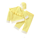 Conjunto Casaco Suéter, Calça e Chapéu em Tricot - 3pçs