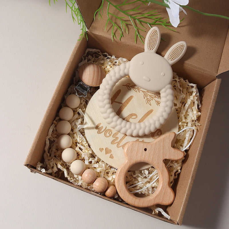 Conjunto Sensorial Mordedor, Chocalho e Prendedor de Chupeta