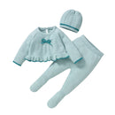 Conjunto Casaco Suéter, Calça e Touca em Tricot - 3pçs