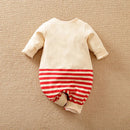 Macacão Natalino Manga Longa Listrado