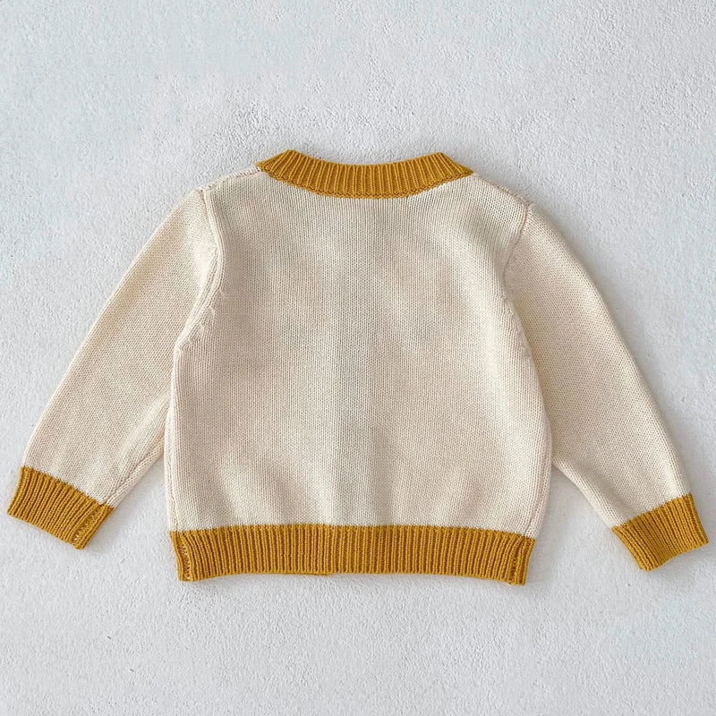 Casaco Cardigan Floral em Tricot