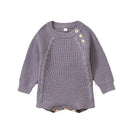 Macacão Canelado Manga Longa em Tricot