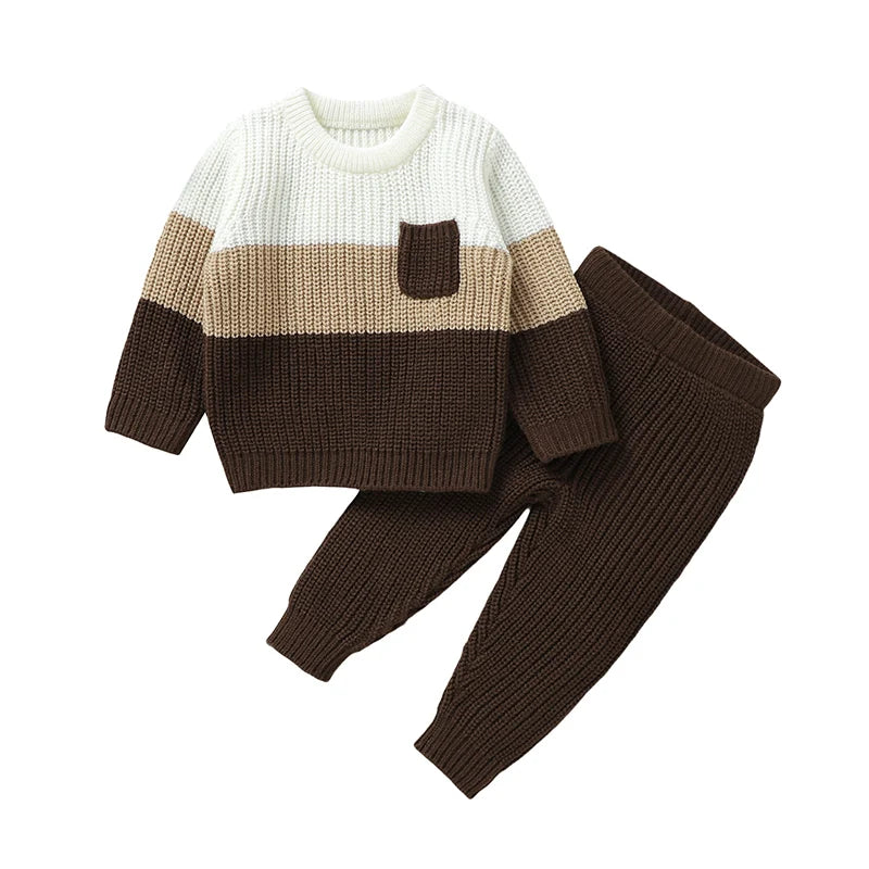 Conjunto Casaco Suéter e Calça em Tricot - 2pçs