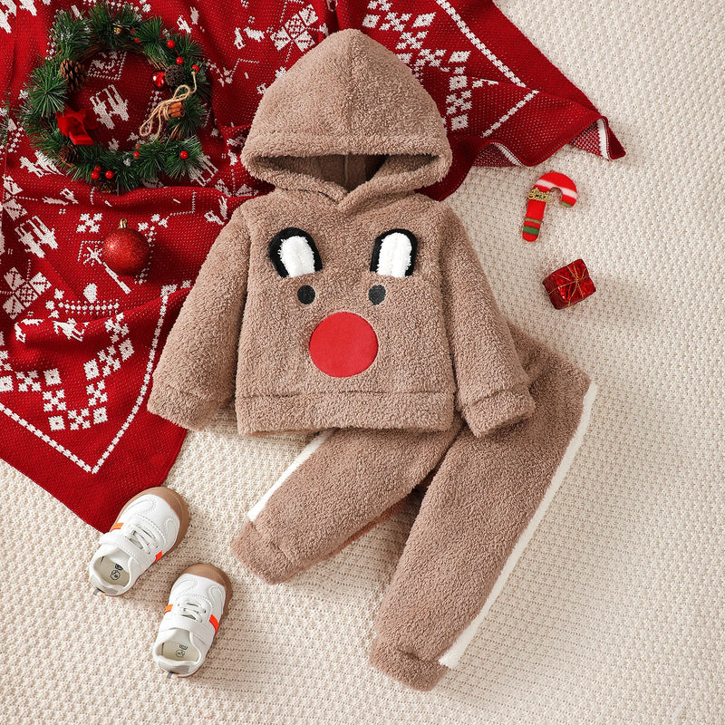 Conjunto de Pelúcia com Capuz e Calça - 2pçs