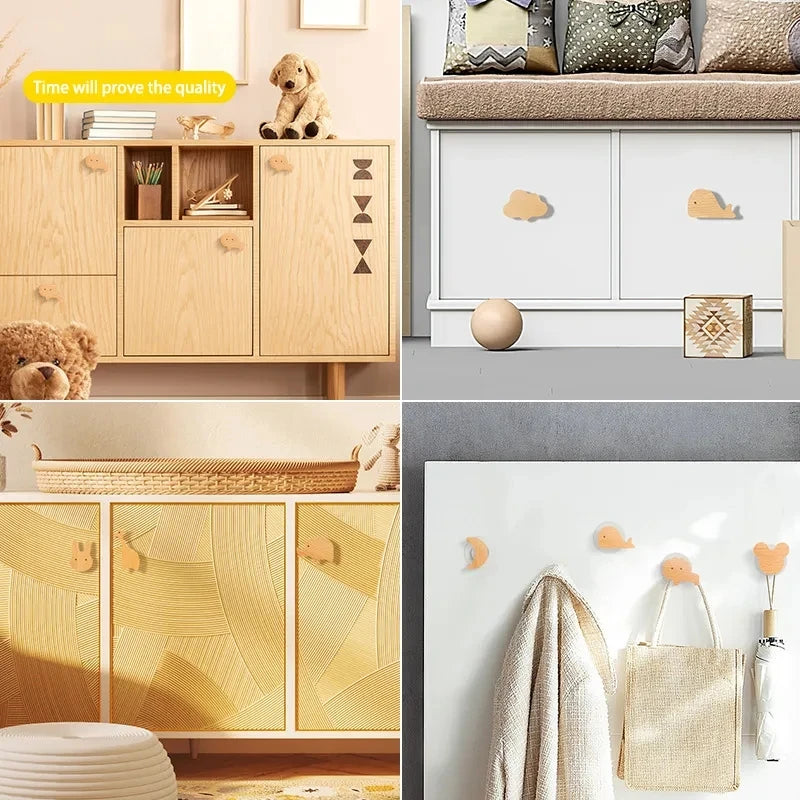 Gancho de Madeira com Formato de Animal