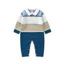 Macacão Listrado Manga Longa em Tricot