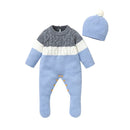 Conjunto Macacão Manga Longa e Touca em Tricot - 2pçs