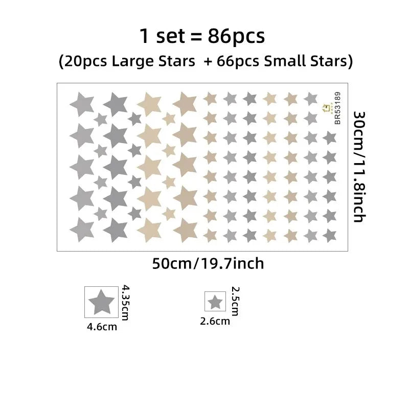 Adesivo de Parede Estrelas - 86pçs