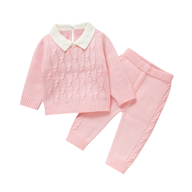 Conjunto Casaco Suéter e Calça em Tricot - 2 pçs