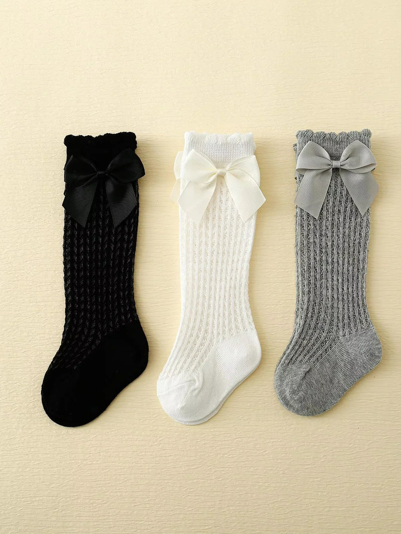 Kit 3 Pares de Meias Longas com Laço