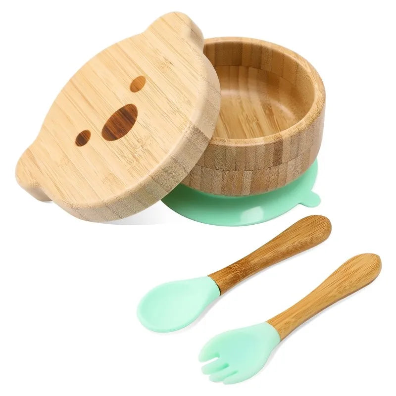 Conjunto de Louça Infantil em Bambu - 4pçs