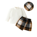 Conjunto Vintage Blusa, Saia e Boina - 3pçs