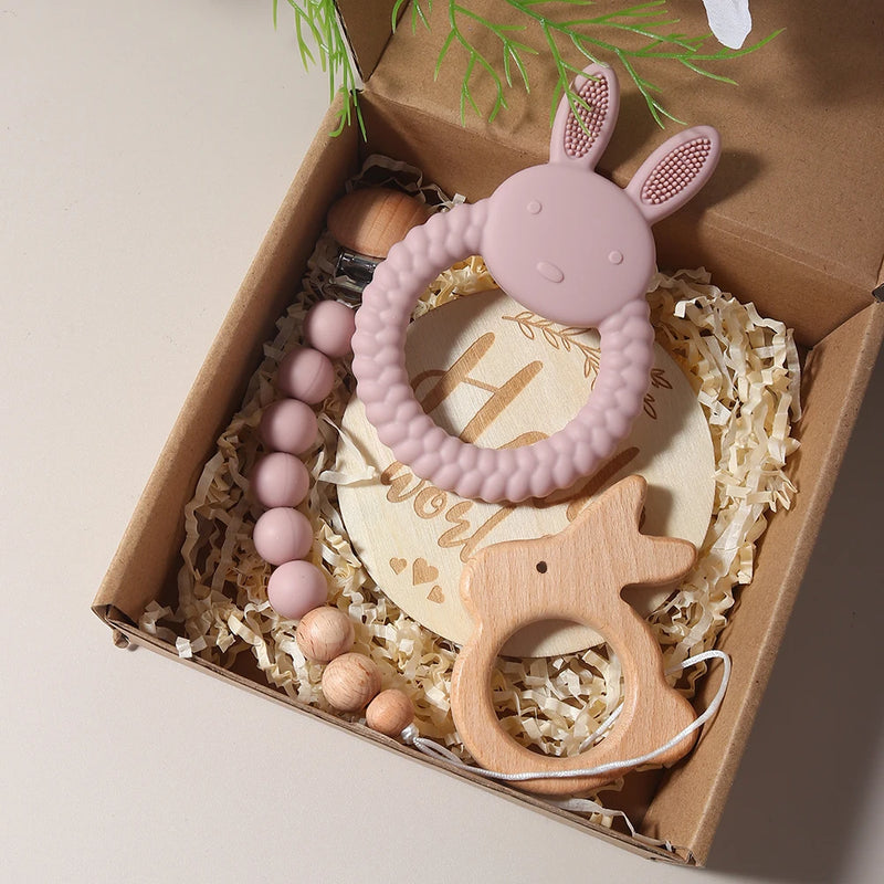 Conjunto Sensorial Mordedor, Chocalho e Prendedor de Chupeta