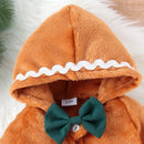 Macacão de Bolinhas Marrom com Gravata Borboleta