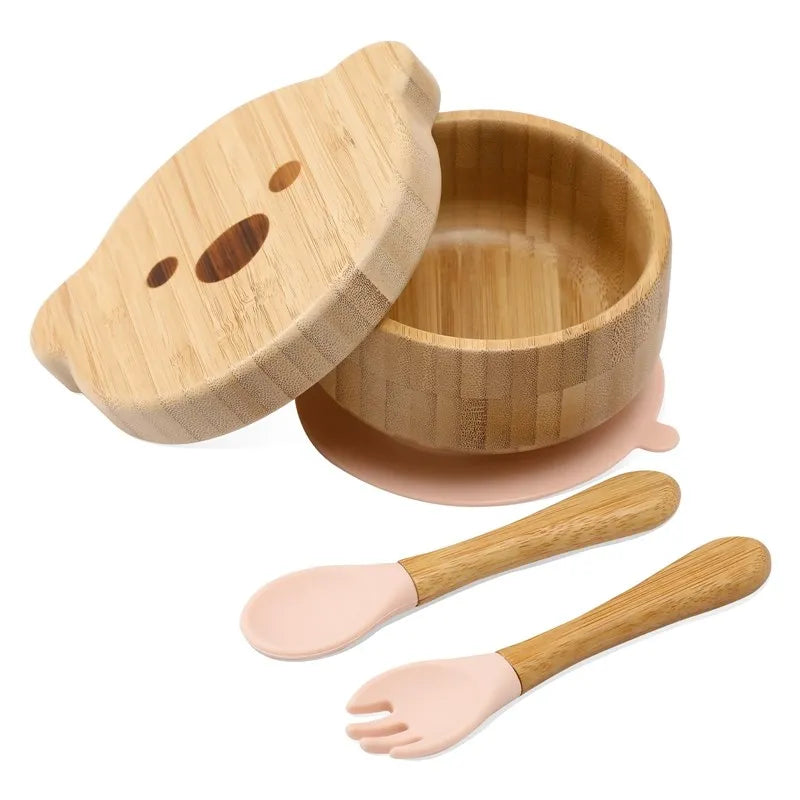 Conjunto de Louça Infantil em Bambu - 4pçs