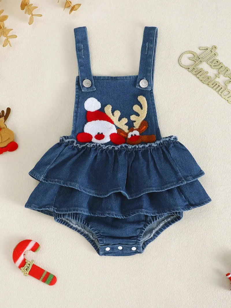 Jardineira Jeans com Bordado