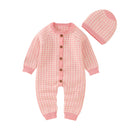 Conjunto Macacão Manga Longa e Touca em Tricot - 2pçs