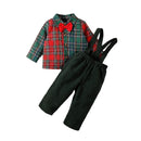 Conjunto Camisa Xadrez e Macacão Veludo- 2pçs