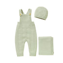 Conjunto de Macacão, Chapéu e Cobertor em Tricot - 3pçs