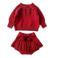 Conjunto em Tricot Suéter e Calcinha com Babado - 2pçs