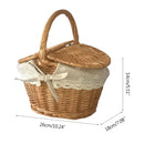 Cesta de Organização em Vime e Pano de Linho