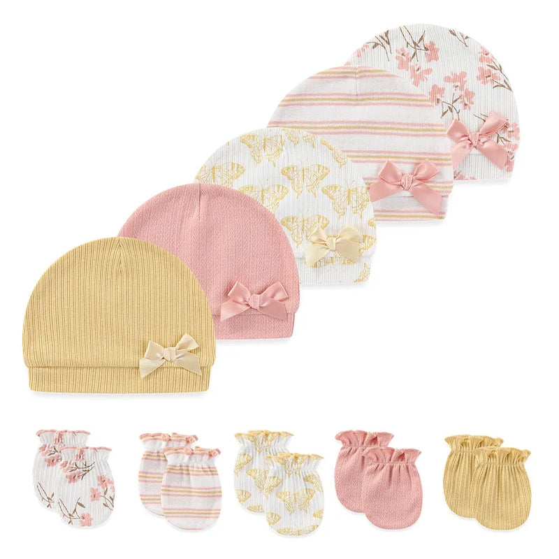 Conjunto com 5 Pares de Gorrinhos e Luvas (10pçs) - Menina