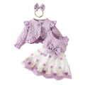Conjunto Casaco, Vestido e Faixa de Cabeça - 3pçs