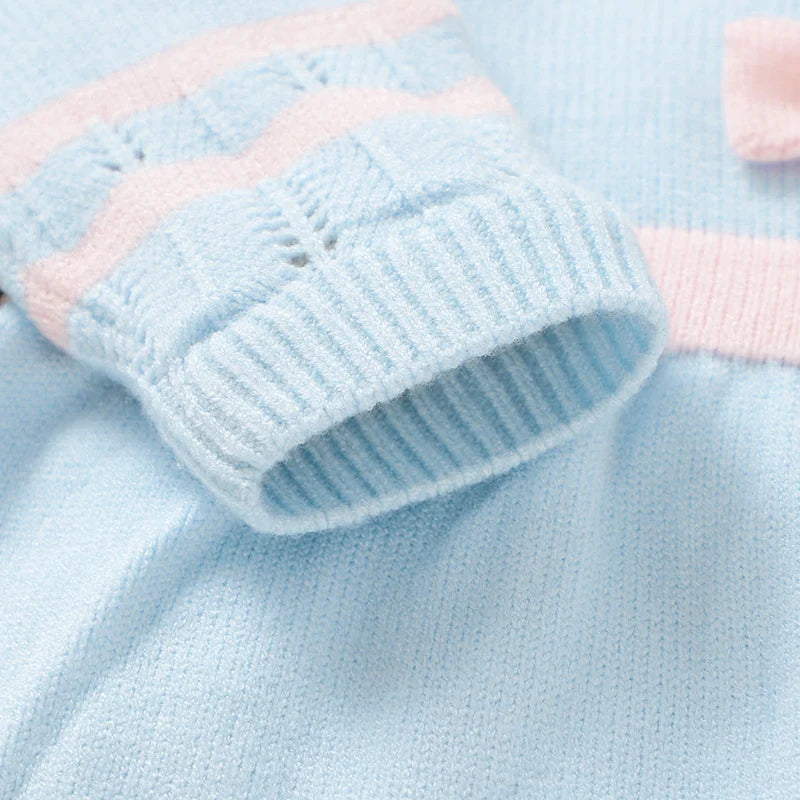 Conjunto Casaco, Calça, Manta e Faixa de Cabeça em Tricot - 4pçs