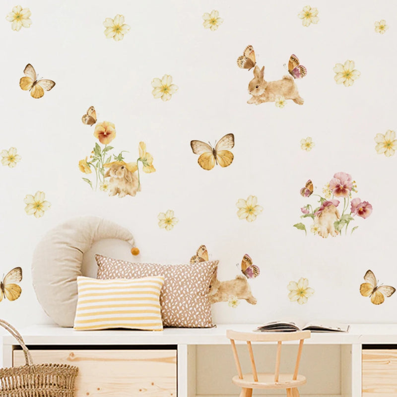Adesivos de Parede Borboletas e Coelho