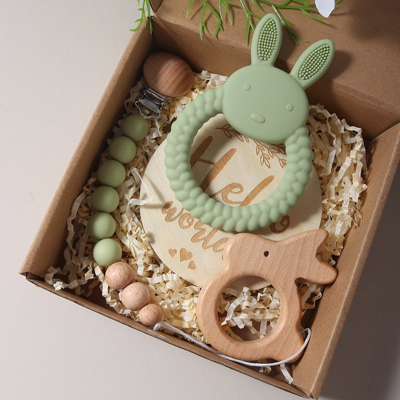 Conjunto Sensorial Mordedor, Chocalho e Prendedor de Chupeta