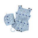 Conjunto Macacão sem Manga e Gorro em Tricot - 2pçs