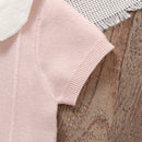 Macacão Manga Curta em Tricot