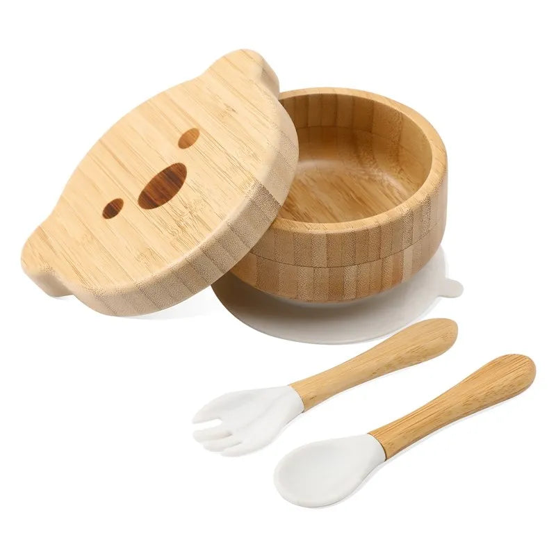 Conjunto de Louça Infantil em Bambu - 4pçs